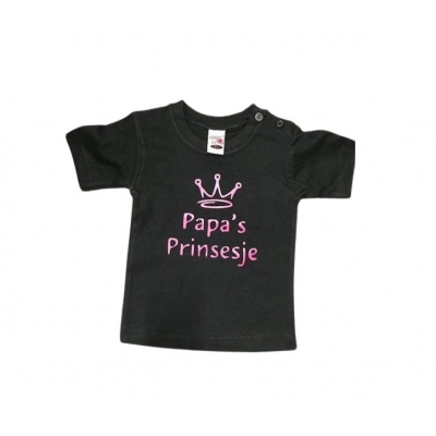 Baby shirt met opdruk PAPA'S PRINCESJE